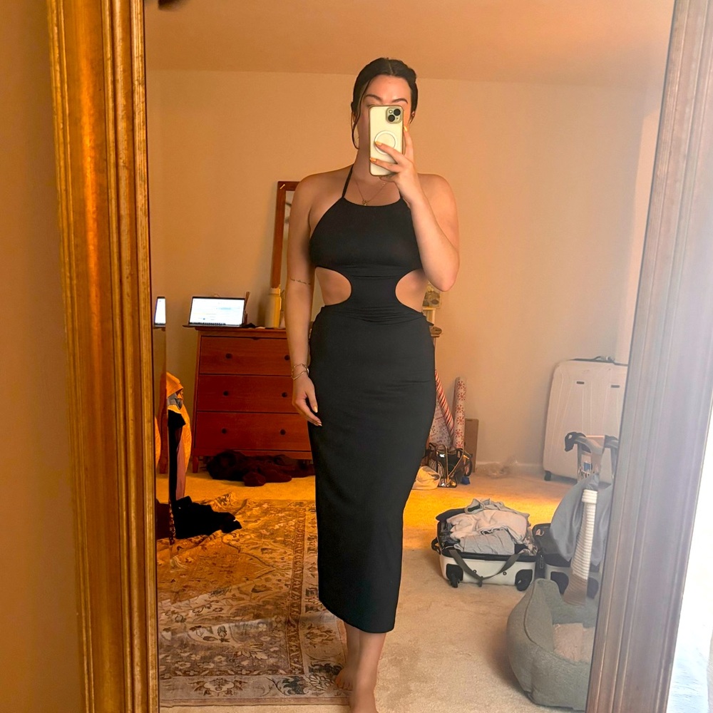 Princess Polly Black Sundress with Cutouts